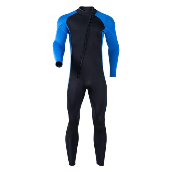 Riousery Men 3mm Neoprene Wetsuit Full Body Long Sleeve Diving Suit for Surfing Diving Scuba, Blue Size S (45x35x4 in / 114.3x88.9x10.2 cm)