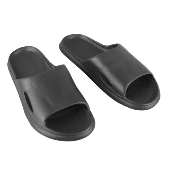Riousery Men Bathroom Shower Slippers Thick Sole EVA Non Slip Shower Shoes Bathroom Sandals 44 45 Comfort House Slippers For Indoor Outdoor Use Black Size 10-11 (10 inches / 25.4 cm)