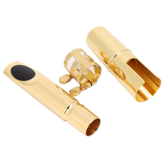Riousery Metal Bariton Saxophone Metal Mouthpiece with Cap Pads Musical Instruments Accessory(6C#)