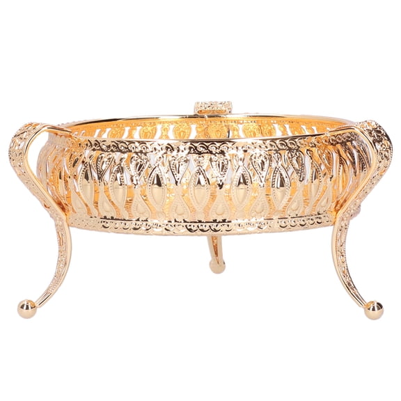 Riousery Metal Round Fruit Tray Modern Decorative Serving Platter for Snacks and Jewelry, 6.6 inches / 16.8 cm