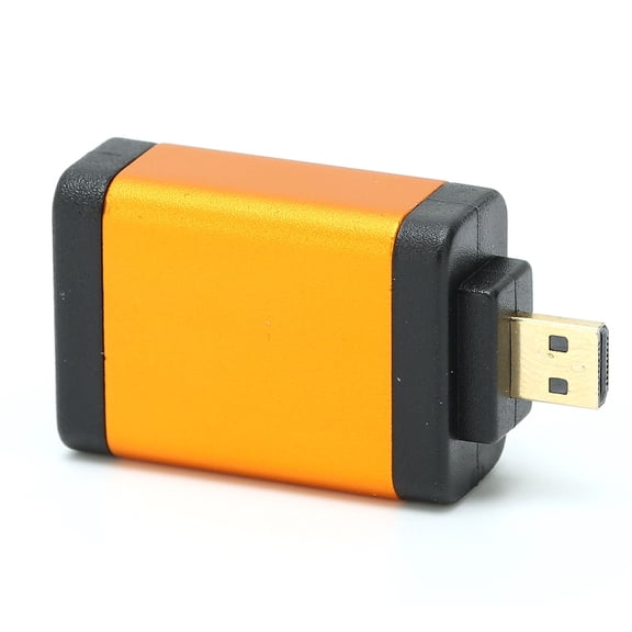 Riousery Micro HD Multimedia Interface Male to HD Multimedia Interface Female Adapter 4kx2k Gold Plated Orange, 4.00 inches / 10.16 cm