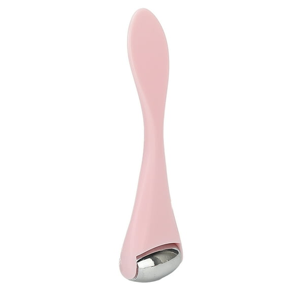 Riousery Mini Eye Roller Facial Massager Stainless Steel Metal Skincare Tool for Puffiness Wrinkles Pores Relief Reusable Face Massage Stick Pink 4.72 inches / 12 cm