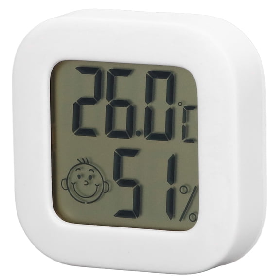 Riousery Mini Indoor Thermometer Hygrometer LCD Digital Temperature Gauge Humidity Meter Compact Room Thermometer with Built-in CR2032 Battery Double Sided Tape