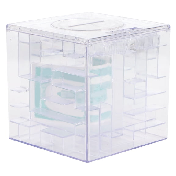 Riousery Mini Money Box Innovative Maze Game Coin Saving Box Educational Toy Gift for Children Kids White Color Edition (3.5 inches / 8.89 cm) Creative Gift
