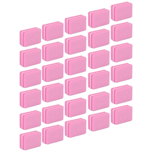 Riousery Mini Nail Buffer Block Professional Portable Double Sided Sponge Foam Manicure Buffing Sanding Blocks For Natural Acrylic Gel Nails Salon Home Care Pink 30 Pieces Pack / 30 pcs