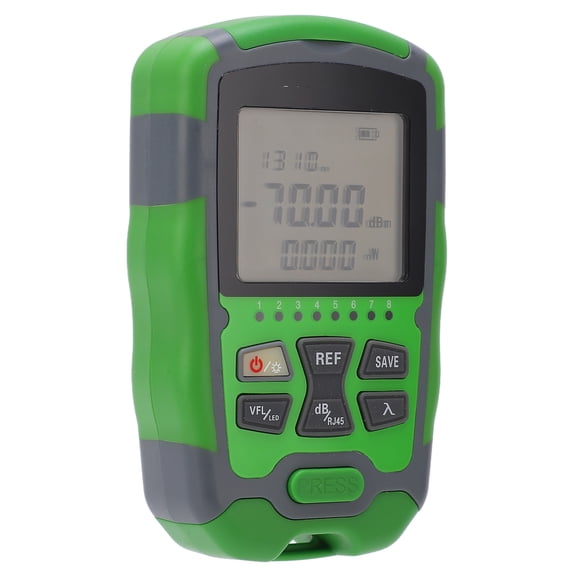 Riousery Mini Optical Power Meter Red Light Fiber Optic Cable Power Tester with USB Charging Cable, Built-in Rechargeable Battery, 1MW Output, 10 Wavelengths for Network Tool Test