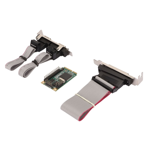 Riousery Mini PCIe Combo Serial Parallel Expansion Card 6Gb/s with 2 Port RS-232 DB9 and 1 DP25 Pin Printer LPT Port Adapter, Half Mini PCI Express Controller Card for 2U PC Case (9.05 x 6.30 Inches)