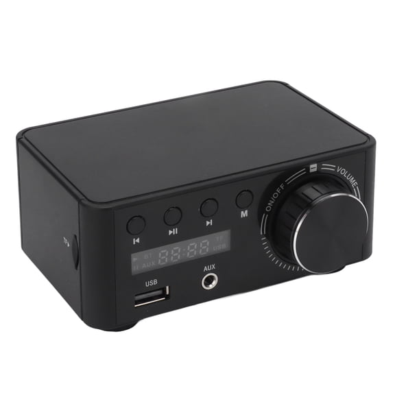Riousery Mini Power Amplifier 50W Bluetooth 5.0 Home HiFi Stereo Class D Audio Amp for Computer Phone 15x15x6 inches / 38.1x38.1x15.2 cm