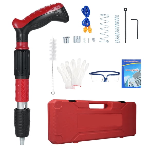 Riousery Mini Silent Fastener Concrete Nail Shooter Kits, 5-Speed Adjustable Manual Steel Wall Fastening Power Tool for Home DIY Woodworking Cement Wall (11.61 inches / 29.5 cm)