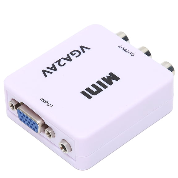 Riousery Mini VGA to AV 1080P HD Video Converter Adapter 165MHz with Data Cable for TV PC (6.3 inches / 16 cm)
