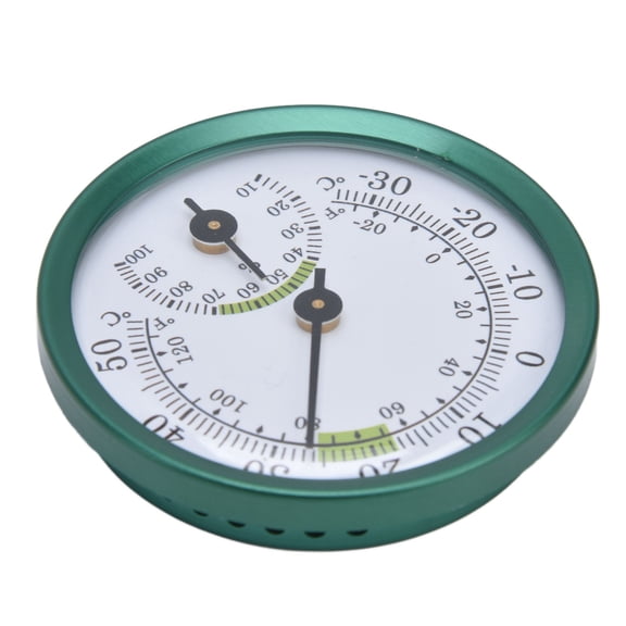 Riousery Mini Weather Thermometer and Humidity Meter Wall Hanging Mechanical Indoor Temperature Tester 2.2 Inches / 5.7 cm Green Dial Display