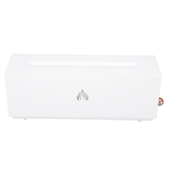 Riousery Modern White 3D Fireplace Flame Air Diffuser, 320ml Silent Ultrasonic Mist Humidifier with Multi-Color Fire Light and Auto Power Off (11.0 inches / 28 cm), White
