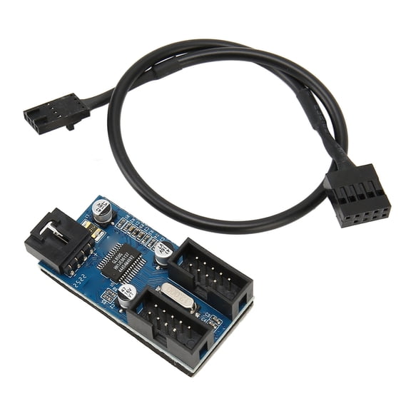 Riousery Motherboard USB 2.0 9-Pin Header 1 to 2 Extension Hub Splitter Adapter Stable Power Supply (9 inches / 22.8 cm)