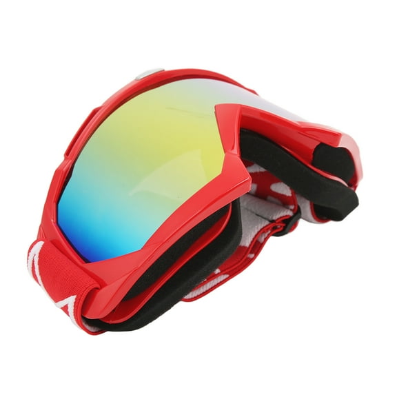 Riousery Motorcycle Goggles, Adjustable Protective Eyewear for Dirt Bike ATV Off-Road Riding, PC Lens Sponge Frame, Windproof Anti-Slip Gear, Red Frame Red Lens (9.45 inches / 24 cm)
