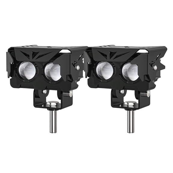 Riousery Motorcycle LED Driving Fog Lights 120W White Amber Projector Pods Spotlight IP68 Waterproof Off-Road Work Lamp for Trucks SUVs ATVs UTVs Boats 2 Pack (5.91 inches / 15 cm)