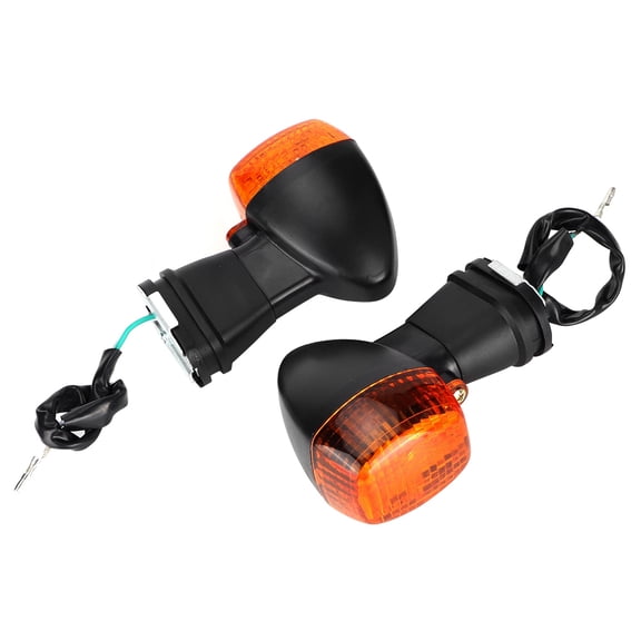 Riousery Motorcycle LED Turn Signal Indicator Lights Fit for KAWASAKI ZXR 250R/400R/750R (Black/Yellow, 7.09 inches / 18 cm)