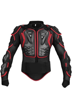 Motorcycle Protective Jacket for Men, Sport MTB Racing Armor Vest Chest Spine Full Body Protector Armor, Red L (22.8 x 17.3 x 3.1 inches / 58 x 44 x 8 cm)
