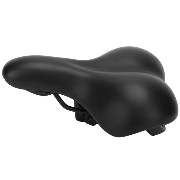Riousery Mountain Bicycle Saddle Seat, Ergonomic PU Leather Bike Cushion, Replacement Shock Absorbing Black Bike Seat for Men Women, Universal Fit Outdoor Cycling Accessory - 10.24 inches / 26 cm