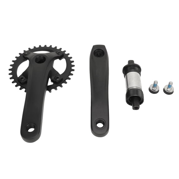 Riousery Mountain Bike Crankset 34T 104BCD Square Hole Positive Negative Chain Single Disc 7-12 Speed Conversion Parts Aluminum Alloy Bicycle Replacement