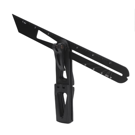 Riousery Movable Angle Finder 90/45 Degree Scribing Ruler, ABS Sliding Dovetail Measuring Tool for Woodworking, Black
