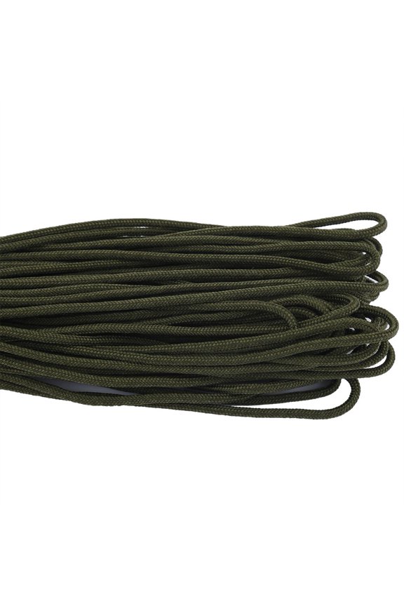 Multi Function Paracord 2mm Diameter 1 Strand Core Rope For Outdoor Camping Climbing Tying Equipment Lifesaving Survival Tool 100 Feet / 31 Meters Army Green Color Compact Knit Lint-Free