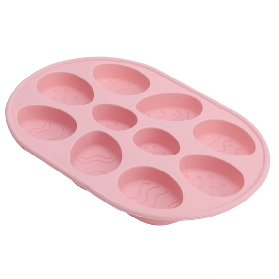 Riousery Multi Functional Easter Egg Shaped Cake Mold Silicone Chocolate DIY Baking Mold Accessory (Pink) - 9.1 inches / 23.1 cm