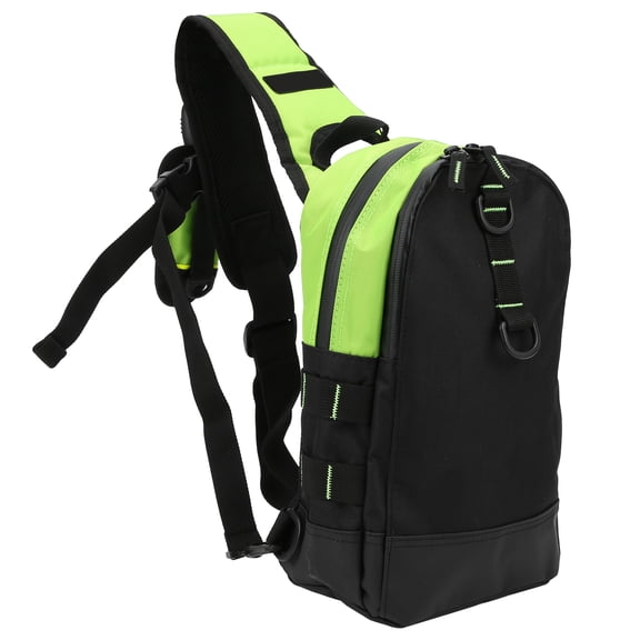 Riousery MultiFunctional Fishing Tackle Storage Bag Single Shoulder Lure Reel Line Hook Bag, Fluorescent Green, 12.99 inches / 33 cm [cite: 1, 7]