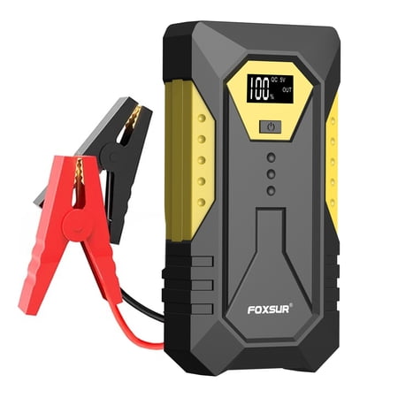 Riousery Multifunctional Portable Car Jump Starter 800A Peak 26800mAh Auto Battery Booster Power Pack for 12V Gasoline Diesel Vehicles with LED Light, Dual USB Outputs & Storage Case