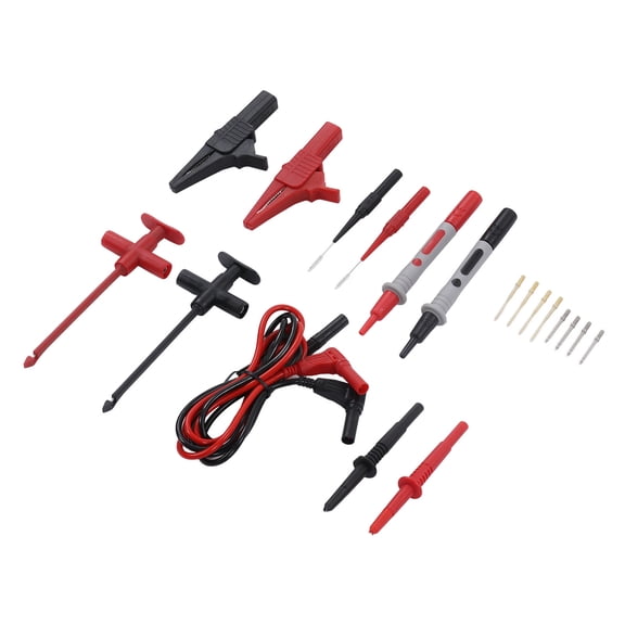 Riousery Multimeter Test Leads Kit Crocodiles Clip Banana Plug Testing Cable Car Electrical Repair Kit Electronic Test Accessories with 20 Pcs Replaceable Probes
