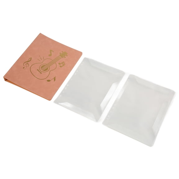 Riousery Music Folder A4 Size 20 Sleeves 40 Pockets PU Leather Sheet Holder for Piano Guitar Band, Pink (13.39 inches / 34 cm)