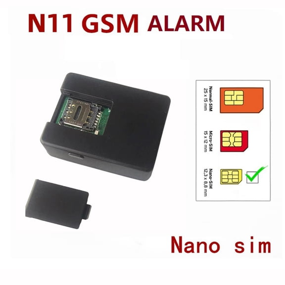 Riousery N11 GSM Audio Monitor Voice-Controlled Personal Alarm with Dual Microphones High-Definition Sound Pickup Home Monitoring System (1.69 x 1.26 inches / 43 x 32 mm)