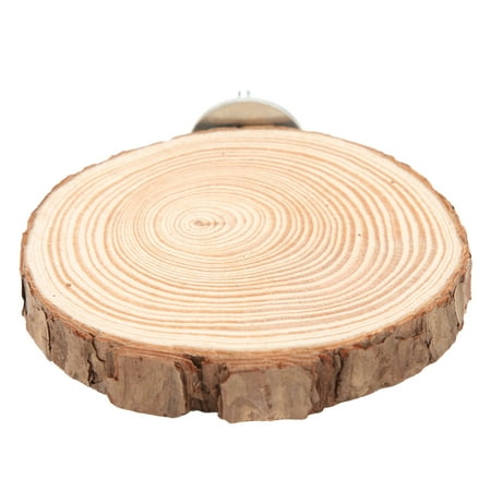 Riousery Natural Round Wooden Bird Perch Platform Stand for Cage Parrots Parakeets Cockatiels Conures Biting Standing Exercising Playground, 3.54x3.15x0.79 Inches
