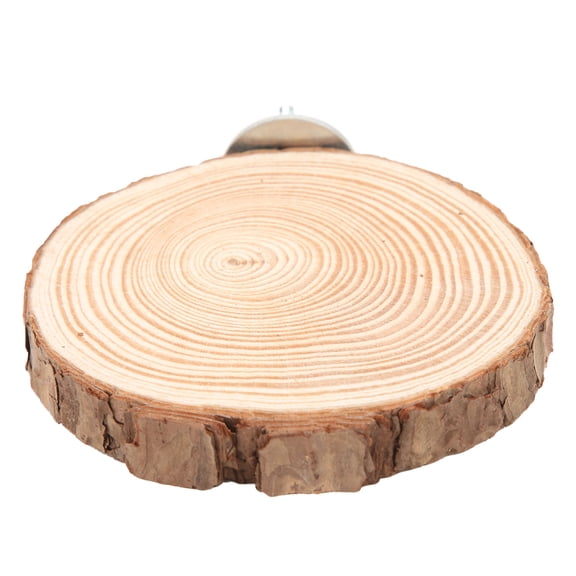 Riousery Natural Round Wooden Bird Perch Platform Stand for Cage Parrots Parakeets Cockatiels Conures Biting Standing Exercising Playground, 9x8x2 Inches / 22.8x20.3x5.1 cm