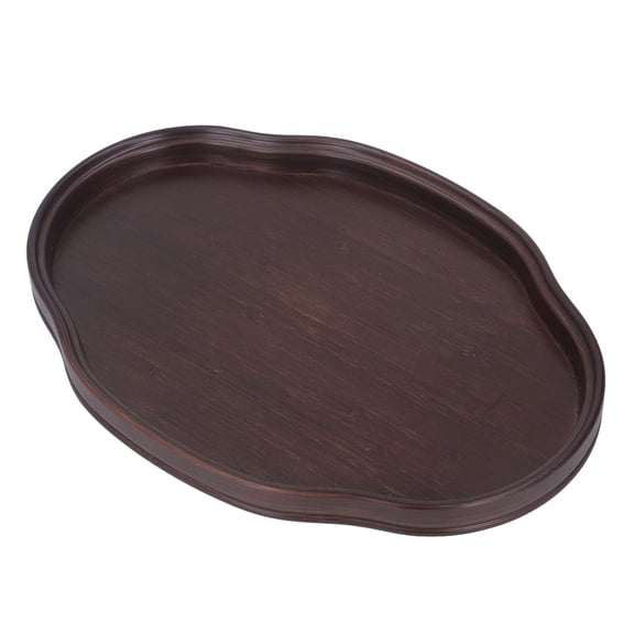Riousery Natural Walnut Color Bamboo Serving Tray Rectangular Coffee Table Platter, 11.3 x 8.1 x 1 in / 28.6 x 20.5 x 2.5 cm