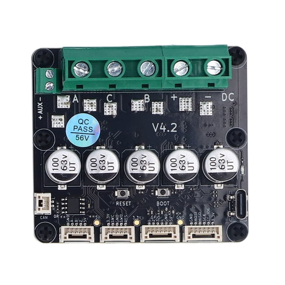 Riousery ODESC V4.2 Brushless Servo Motor Controller Board, 8-56V 120A High Current FOC BLDC Single Drive Motor Driver with Type C Cable and Power Resistor for Odrivetool Automation Control