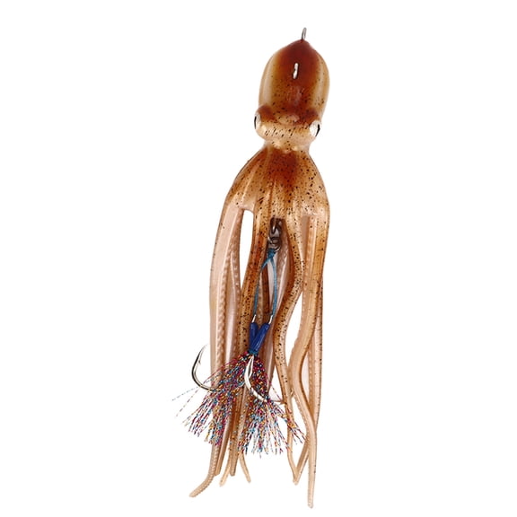 Riousery Octopus Simulation Fishing Rigs Skirt Trolling Fishing Lure Bait Jigs with Trapping Ink, 9.8 inches / 25 cm, 200g, Multicolor