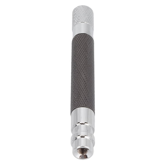 Riousery Old Style Razors Handle Anti Slip Design Reusable Practical Small Portable Metal Handle Shaver for Home Travelling Black Premium Zinc Alloy Shaving Accessory