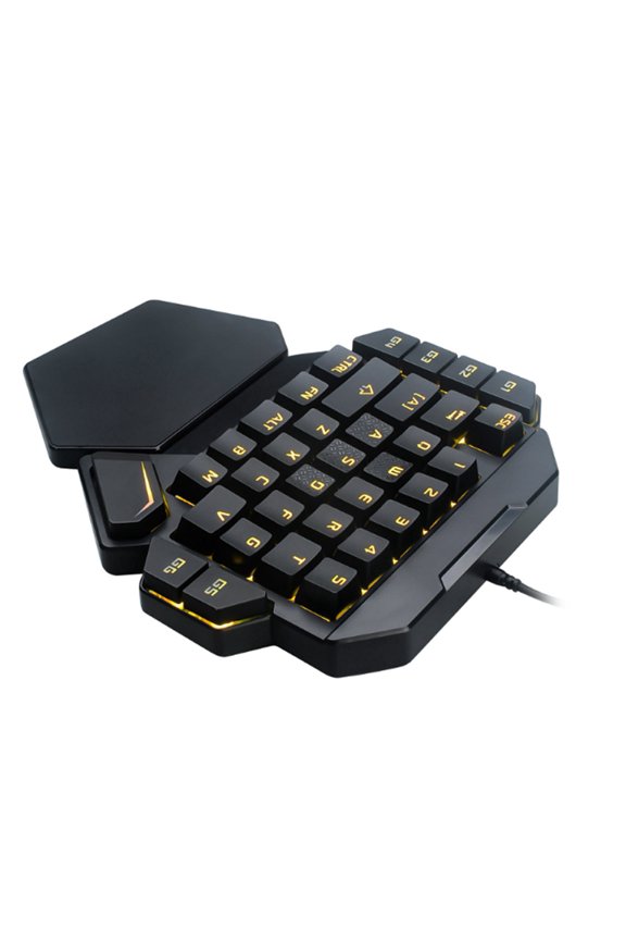 One-Handed Gaming Keyboard RGB Backlight Mechanical Keyboard with Macro Definition Function Blue Switch Portable 35 Keys Wired USB PC Black[cite: 1]