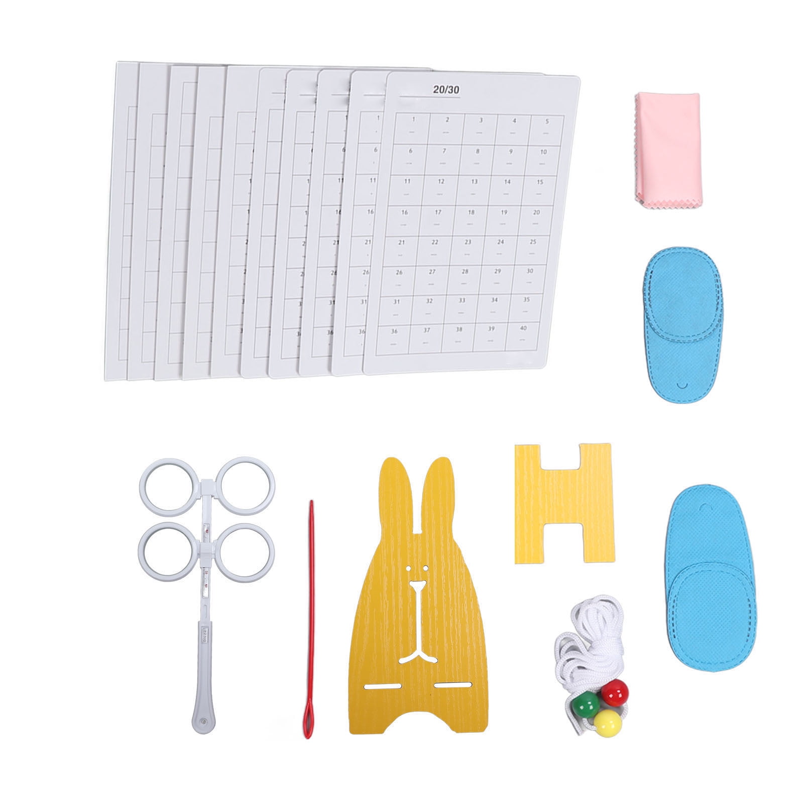 Riousery Optical Flipper Double Sided Vision Training Optometry Flip Lens Kit for Amblyopia with Sight Cards Eye Patches and Training Ball