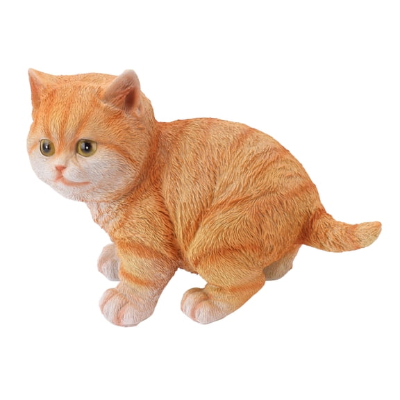 Riousery Outdoor Garden Decor Cat Statues Kitten Ornaments for Gardening Decorations, Lifelike Resin Kitten Sculpture for Patio Yard, 8.3 inches / 21.08 cm Length, Weatherproof Multicolor Art