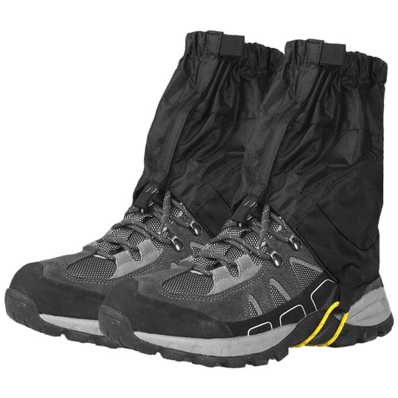 Riousery Outdoor Rainproof Breathable Leg Gaiters for Hiking and Climbing, Silicon Coated Nylon Boot Covers for Men and Women, Waterproof Snow and Sand Protection Guard, Black, 7.9 inches / 20 cm