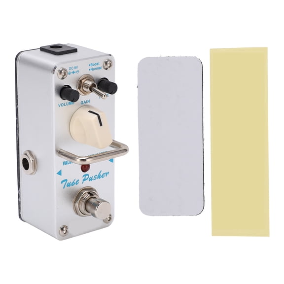 Riousery Overdrive Analogue Guitar Effect Pedal Silver Classic Tube Tone Simulation High Gain Booster Stompbox For Electric Guitars Bass Studio Recording Performance Compact Size