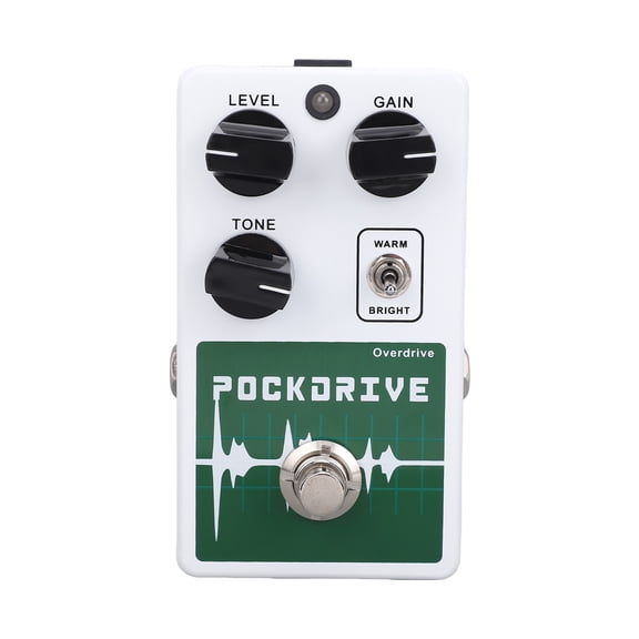 Riousery Overdrive Guitar Effect Pedal 2 Tone Modes Warm Bright with True Bypass Analog Circuit LED Indicator DC 9V 6.5mm Input Output Interface White (2.6 x 2.0 x 4.5 inches)