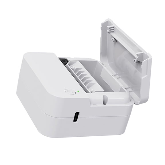 Riousery P7 Mini Pocket Thermal Printer Portable Sticker Maker 203DPI Wireless Bluetooth Connection Instant Inkless Label Printer with 1 Paper Roll 57mm for iOS Android Photo Receipt Memo Note White