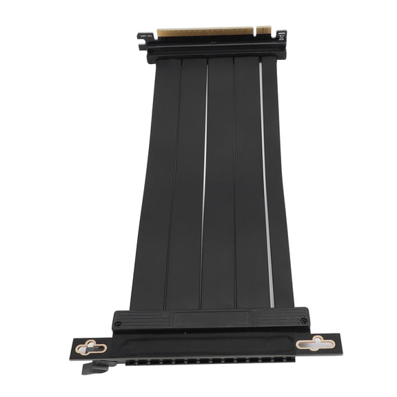 Riousery PCIe 4.0 X16 Riser Cable High Speed Flexible Extender Card Reverse 90 Degree Graphics Extension Port For Gaming PC Master Custom Built Desktop Configurations (20cm / 7.87 inches Black)
