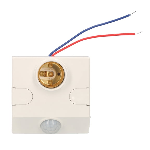 Riousery PIR Motion Sensor Light Bulb Socket E27 Extender Adapter, Adjustable Time & Brightness Auto Control Wall Lamp Base Switch, AC 110V-245V, 3.39 inches / 8.6 cm