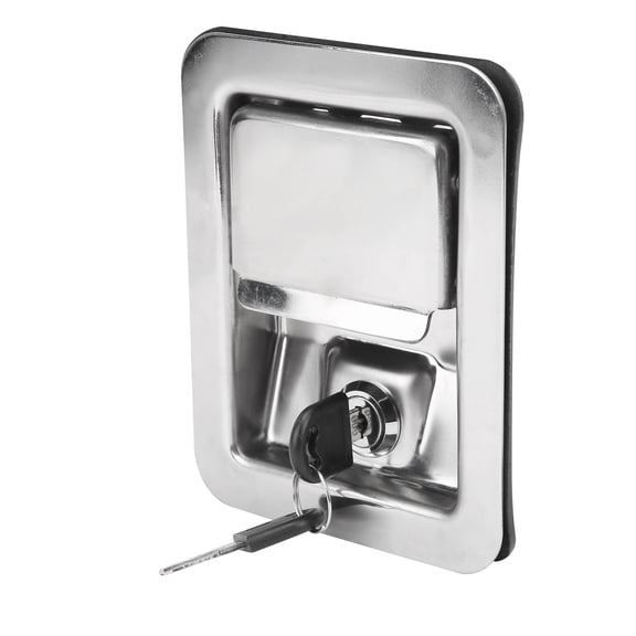 Riousery Paddle Latch 304 Stainless Steel Handle Lock Keys Kit for Unit Construction Machinery RV Trailer Heavy Duty Security Door Lock Replacement Hardware, 6.3 inches / 16 cm