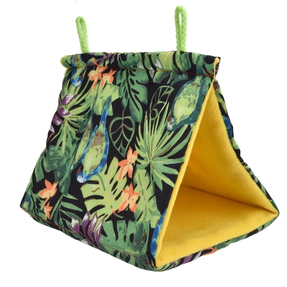 Riousery Pet Bird Nest Hammock Triangle Shade Hanging Parrot Hut Tent Bird Cage Toy, 8.26 inches / 21.0 cm