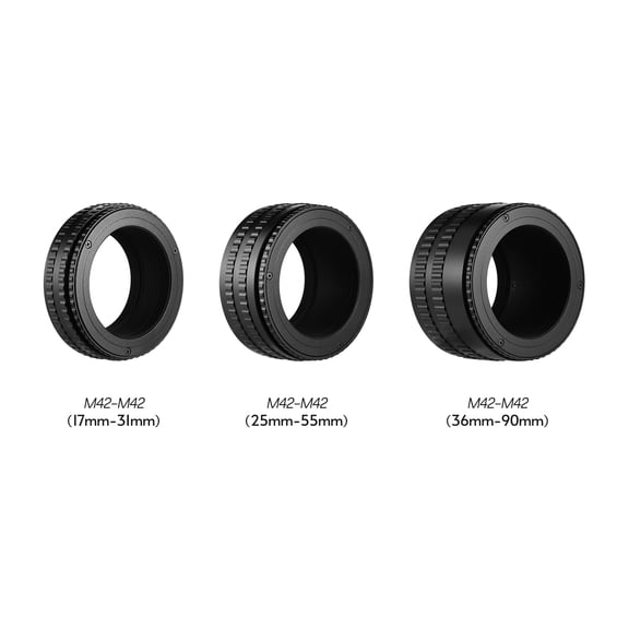 Riousery Photography M42-M42 36mm-90mm Mount Lens Focusing Helicoid Adapter Ring Macro Extension Tube Camera Accessory With Screw Mount Attachment Lightweight Adjustable Black (3.15 inches / 8 cm)