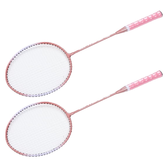 Riousery Pink Professional Iron Alloy Badminton Rackets Set with Storage Bag for Beginners and Student Training Lightweight Indoor Outdoor Sports Equipment 2 Pack (25.6 inches / 65.02 cm)